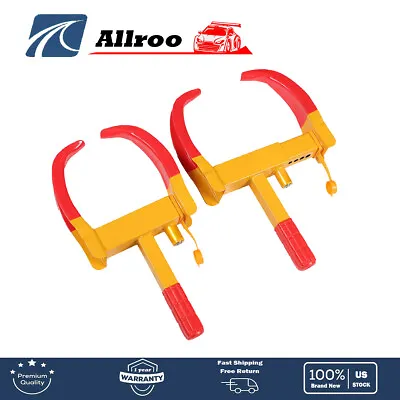 Pair Anti-Theft Wheel Lock Clamp For Auto Car Trailer Truck SUV Towing With Keys • $45.28