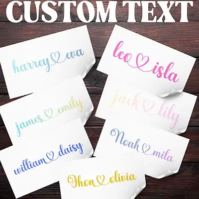 Personalised Vinyl Name Sticker Decal Water Bottle Lunch Box Wine Glass Wedding • £2.25