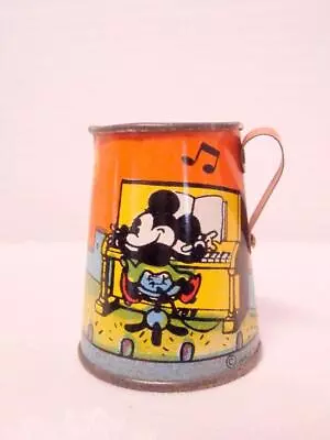 Vintage Disney Mickey Mouse Ohio Art Tin Litho Toy Miniature Pitcher • $39.99