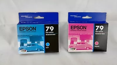 EPSON 79 Cyan Magenta 2 Pack Lot Ink Cartridge Color Exp 8/2025 New NIP NIB • $29