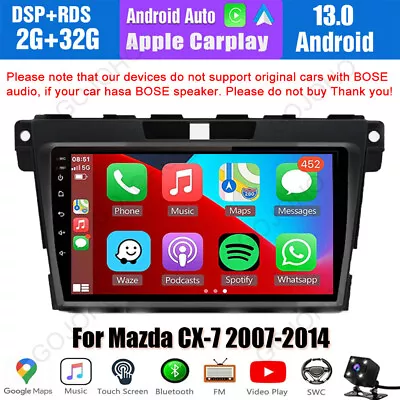 9  32GB For Mazda CX-7 2007-2014 Car Stereo Radio Android 13 GPS Navi CarPlay BT • $132.99