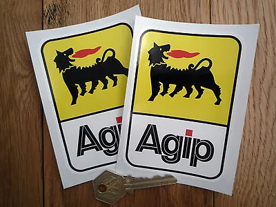 AGIP Stickers Later Style Tall 4  Pair Car Bike Racing F1 Ducati Alfa Ferrari • £4.75