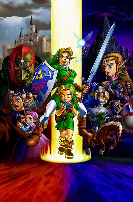 Legend Of Zelda Ocarina Of Time 3D N64 3DS Premium POSTER MADE IN USA - ZELO10 • $18.48