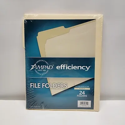 Manila File Folders Letter Size/3-Tab 24 Pack From 2007 • $17.99