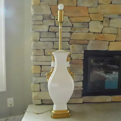 Vintage Original Marbro Ceramica Italian Lamp / Gold Gilding / Extra Tall 42  • $175