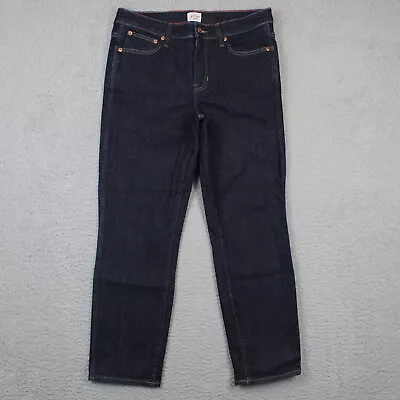 J Crew Womens 9  Vintage Straight Jeans Denim Size 30 High Rise Ankle Dark Wash • $19.99