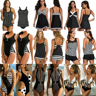 £16.09 • Buy Plus Size Women Bikini Tummy Control Swimsuit Swimwear Summer Swimming Costume