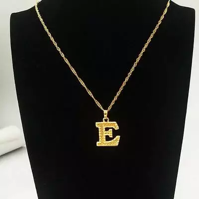 Gold Crystal Rhinestone A-Z Letter Charm  Alphabet Pendant Necklace New SH • $5.83