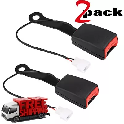 2x Car Driver Front Seat Belt Buckle Socket Plug Clip Connector W/ Warning Cable • $15.29