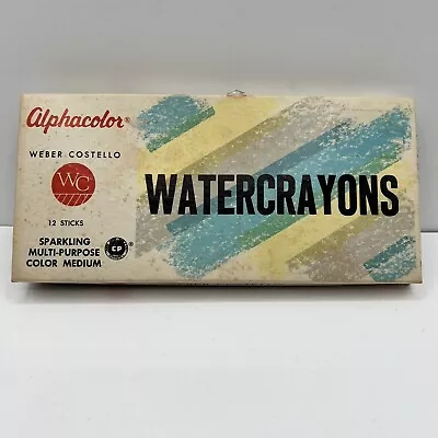 Vintage Art Weber Costello Alphacolor WATERCRAYONS Color Crayons -USED 12 Sticks • $12