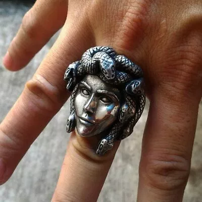 Medusa Ring Greek Mythology Gorgon Monster 316L Stainless Steel Snakes Hair • $17.12