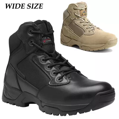 Men's Military Tactical Boots Combat Ankle High Work Outdoor Hiking Boots WIDE • $63.94