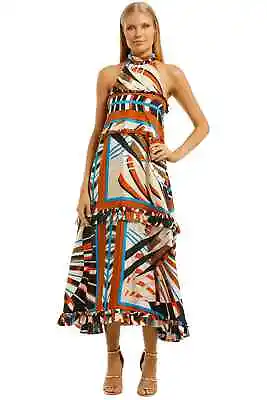 $319 • Buy Scanlan Theodore Silk Geometric Dress Size 12 AU