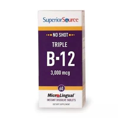 Superior Source No Shot Triple B12 3000mcg 60 Sublingual Tablet • $28.21
