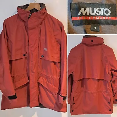 Musto Performance Mens Red Zip-up Waterproof Jacket Coat Size Medium Outdoor  • £39.99