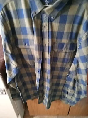 Flannel Shirt 2XL Mens George Green & Blue Plaid Long Sleeve Button NWT  • $6.99