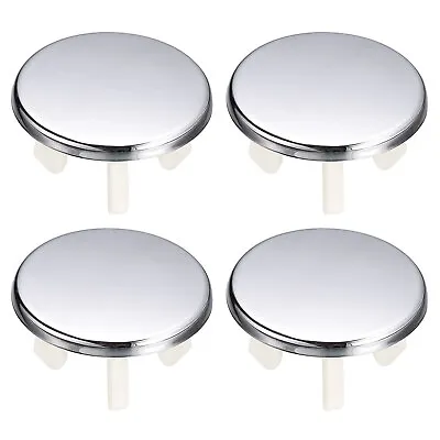 4Pcs 25.3mm Sink Trim Overflow Cover Ring Single Layer Hole Insert In Cap Silver • £4.47