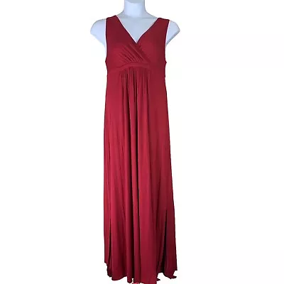 Matty M Size Large Maxi Dress Red Sleeveless V Neck Stretch NEW Womens • $19.59