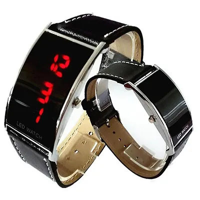 Retro Vintage Style RED Digital LED Watch Stainless Steel Case New • $21.19
