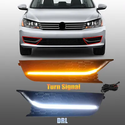 For 2012-2015 13 Volkswagen Passat Updated LED Fog Lights DRL Turn Signal Lamps • $86.99