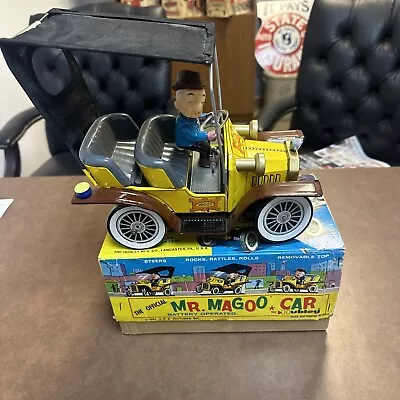 Vintage 1961 Hubley Mr. Magoo Battery Op Tin Litho Car Original Box! Mint Shape! • $375