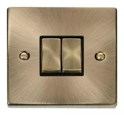 £13 • Buy Click Deco Antique Brass 2 Gang 2 Way Switch VPAB412BK