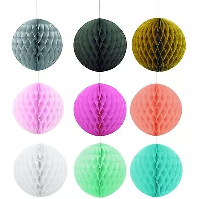 8  Decorative Tissue Paper Honeycomb Ball - Weddings & Parties - Many Colours • £2.05