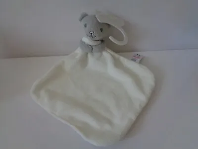 Tesco Baby F&F Grey Teddy Bear Grey With White Blankie Soft Toy Baby Comforter • £6