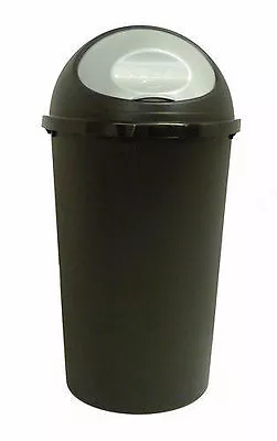 £11.89 • Buy 50 L Litre Plastic Bullet Bin Rubbish Waste Bins Kitchen Dustbin Black Flap Lid 