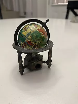 Vintage Miniature Die Cast Globe Pencil Sharpener Replica Globe Spins So Cute • $10