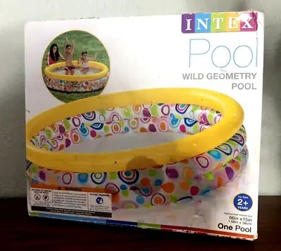 INTEX Wild Geometry Inflatable Pool Wading Swimming Kiddie Pool 2+ 16  X 15  New • $12.50