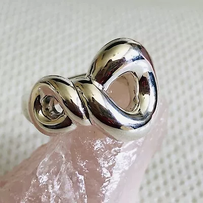 925 Sterling Silver Twist Design Ring Size Q • $17.39