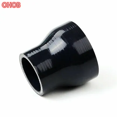 Black ID 2.5  To 4  Inch 63-102mm Straight Silicone Reducer Turbo Coupler Hose • $11.59