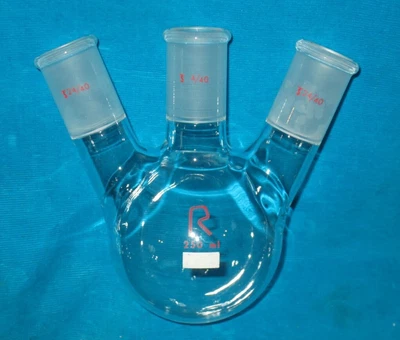 $24.95 • Buy Reliance 250ml 3 Neck Round Bottom Boiling Flask, 24/40 Angle Three Neck