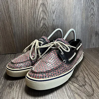 Sperry Top-Sider Boat Shoes With Sequins Women Size 9 Med. D12-CH171 • $14.30