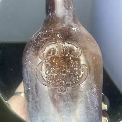 Vintage Antique Amber Beer Bottle E B Trademark With Castle Or Tower • $7.96