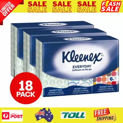 3 X 6pk Kleenex Pocket Facial Tissues • $12.99