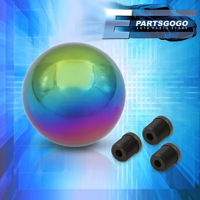 Universal M8 M10 M12 Light Weight Round Ball Stick Shifter Shift Knob Neo Chrome • $8.99