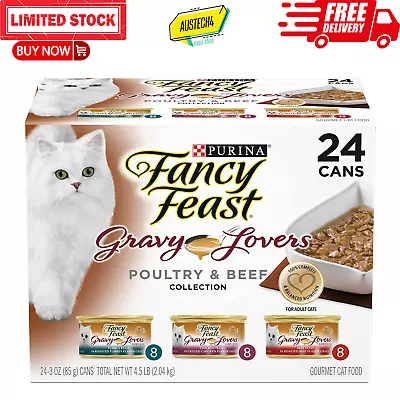 Fancy Feast Gravy Lovers Poultry & Beef Collection Wet Cat Food 24 X 85g • $41.50