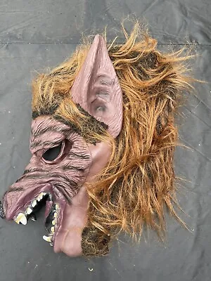 £16.99 • Buy Brown Werewolf Latex Mask Halloween Fancy Dress Scary Wolf Warewolf Dog Scary