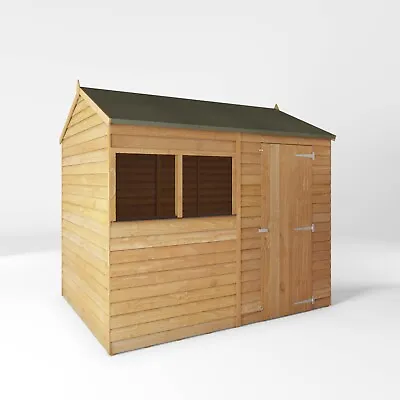 Waltons 8x6 Garden Shed Wooden Reverse Apex Overlap Windows Storage Shed 8ft 6ft • £409.49
