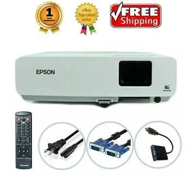 Refurbished Epson PowerLite 83+ 3LCD Projector 2200 ANSI HD HDMI Accessories • $122.74