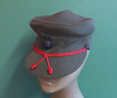 USMC US Marine Corps Woman's Ladies Green Alpha Service Hat Cap Cover Size 23 • $29.99