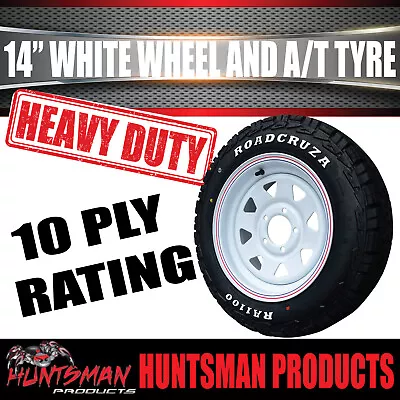 14x6 & 175/70R14 LT RA1100 HT Holden White Trailer Caravan Wheel Rim & Tyre 10pr • $150