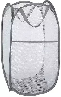 Popup Mesh Laundry Basket Collapsible Laundry Hamper Portable Clothes Washing L • $10.68