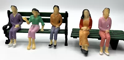 Set Of 5 Model Train Realistic Sitting Women People Figures Figurines G Scale • $14.95