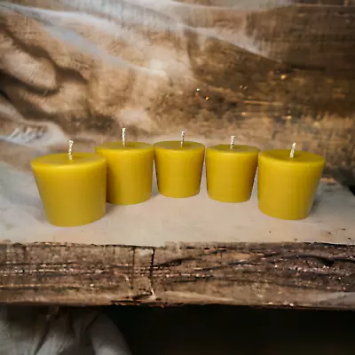 Votive Beeswax Candles Set Of 5ea. - 100% Beeswax Size 1.75  X 1.75  • $19