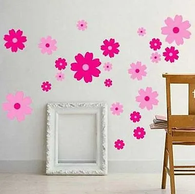 Pink Flowers Home Decor Girls Children's Room/Nursery Wall Stickers Art Decal  • £5.49