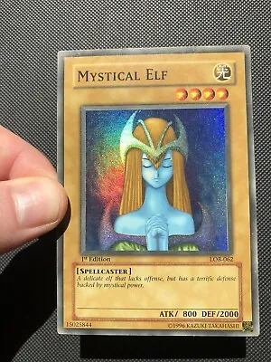 Yugioh Mystical Elf LOB-062 Super Rare 1ST EDITION NA English Vintage • $225