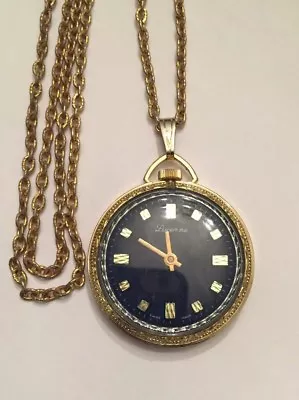 Vintage Lucerne Pendant Watch Swiss Made Gold Tone • $29.95